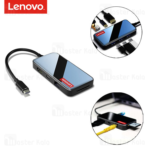 هاب و رم ریدر 8 پورت لنوو Lenovo ER08 HDMI 4K 8 in 1 USB-C hub